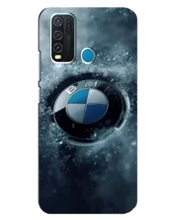 Чехол для Vivo Y30 с картинкой «Логотип BMW — лед»