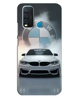 Чехол для Vivo Y30 с картинкой «BMW в белом дыму»
