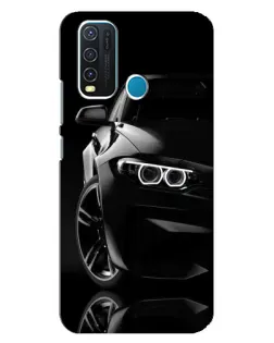 Чехол для Vivo Y30 с картинкой «Черная BMW — профиль»
