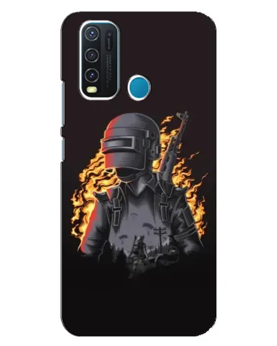 Чехол для Vivo Y30 с картинкой «PUBG — огненный силуэт» Чехол для Vivo Y30 с картинкой «PUBG — огненный силуэт»
