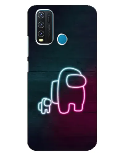Чехол для Vivo Y30 с картинкой «Among Us неон-арт»