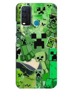 Чехол для Vivo Y30 с картинкой «Криперы Minecraft»