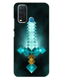 Чехол для Vivo Y30 с картинкой «Алмазный меч неон»
