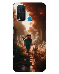 Чехол для Vivo Y30 с картинкой «Стив в лесу»