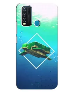 Чехол для Vivo Y30 с картинкой «Черепаха Minecraft»
