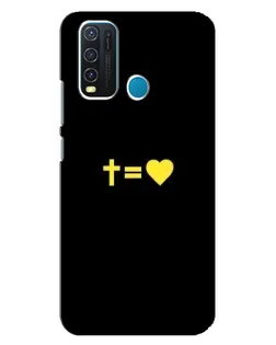 Чехол для Vivo Y30 с картинкой «Сердце и Крест»