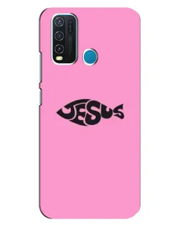 Чехол для Vivo Y30 с картинкой «Розовый символ  Jesus»