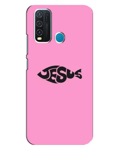 Чехол для Vivo Y30 с картинкой «Розовый символ  Jesus»