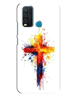 Чехол для Vivo Y30 с картинкой «Акварельный крест»