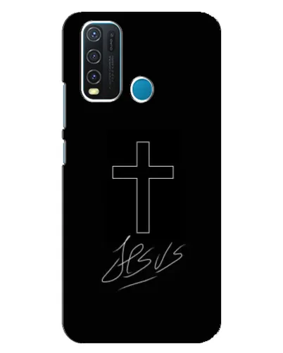 Чехол для Vivo Y30 с картинкой «Графический крест Jesus» Чехол для Vivo Y30 с картинкой «Графический крест Jesus»