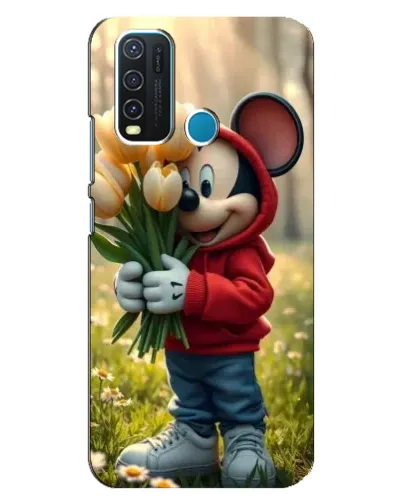 Чехол для Vivo Y30 с картинкой «Микки с тюльпанами» Чехол для Vivo Y30 с картинкой «Микки с тюльпанами»