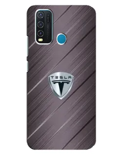 Чехол для Vivo Y30 с картинкой «Металлическая текстура Tesla»