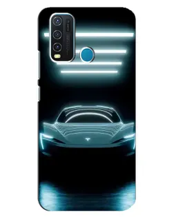 Чехол для Vivo Y30 с картинкой «Tesla в неоне»