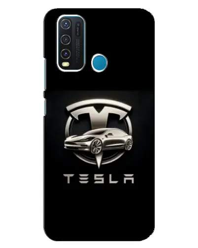 Чехол для Vivo Y30 с картинкой «Tesla — серебристое авто» Чехол для Vivo Y30 с картинкой «Tesla — серебристое авто»