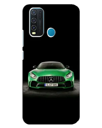 Чехол для Vivo Y30 с картинкой «Mercedes — неоновый лого»