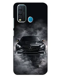 Чехол для Vivo Y30 с картинкой «Mercedes в дыму»