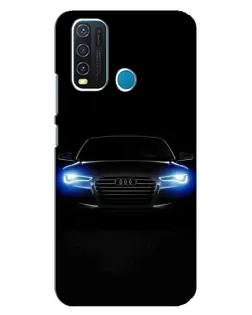 Чехол для Vivo Y30 с картинкой «Audi в неоне»