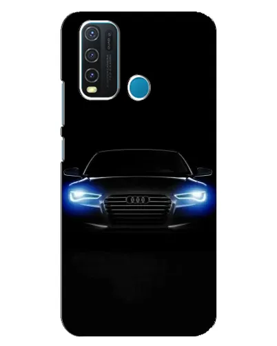 Чехол для Vivo Y30 с картинкой «Audi в неоне»