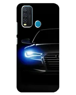 Чехол для Vivo Y30 с картинкой «Неоновый взгляд Audi»