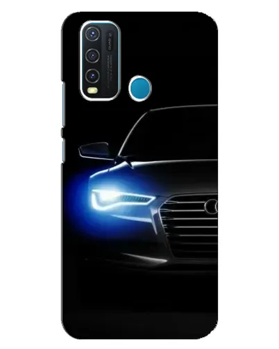 Чехол для Vivo Y30 с картинкой «Неоновый взгляд Audi»