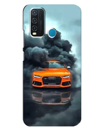 Чехол для Vivo Y30 с картинкой «Audi в облаках дыма»