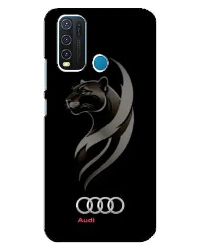 Чехол для Vivo Y30 с картинкой «Графика — пантера и Audi»
