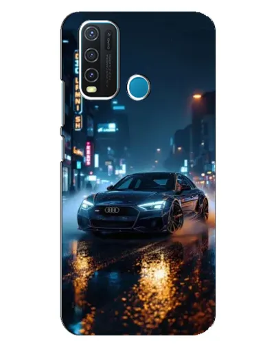 Чехол для Vivo Y30 с картинкой «Ночной город и Audi»