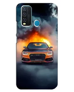 Чехол для Vivo Y30 с картинкой «Audi в огненном дыму»