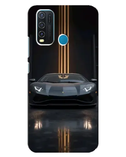 Чехол для Vivo Y30 с картинкой «Lamborghini золотые линии»