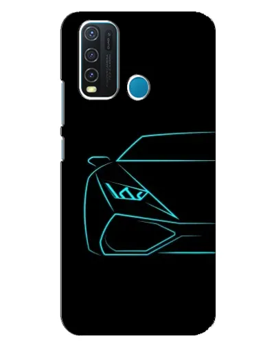 Чехол для Vivo Y30 с картинкой «Голубой силуэт Lamborghini»