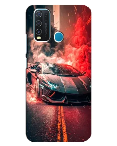 Чехол для Vivo Y30 с картинкой «Lamborghini красный дым»