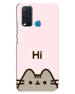 Чехол для Vivo Y30 с картинкой «Пушин говорит Hi» Чехол для Vivo Y30 с картинкой «Пушин говорит Hi»