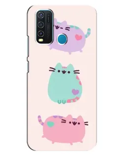 Чехол для Vivo Y30 с картинкой «Pusheen трио» Чехол для Vivo Y30 с картинкой «Pusheen трио»
