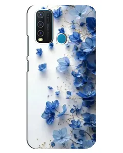 Чехол для Vivo Y30 с картинкой «Голубой цветочный каскад»