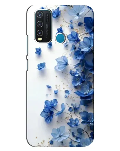 Чехол для Vivo Y30 с картинкой «Голубой цветочный каскад»