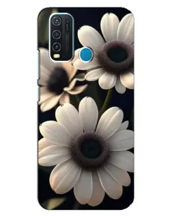 Чехол для Vivo Y30 с картинкой «Белые маргаритки макро»