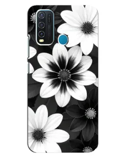 Чехол для Vivo Y30 с картинкой «Монохромные астры»