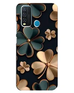 Чехол для Vivo Y30 с картинкой «Клевер в золоте»