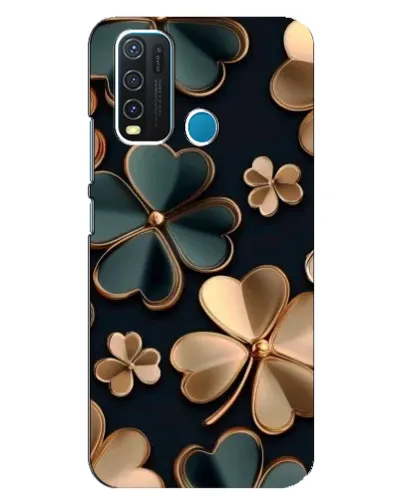 Чехол для Vivo Y30 с картинкой «Клевер в золоте»