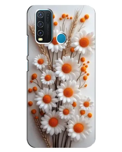 Чехол для Vivo Y30 с картинкой «Белые сухоцветы»