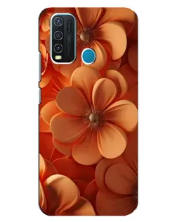 Чехол для Vivo Y30 с картинкой «Оранжевый макро цветок»