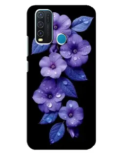 Чехол для Vivo Y30 с картинкой «Фиолетовые цветы с росою»