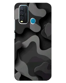 Чехол для Vivo Y30 с картинкой «Темный абстрактный камуфляж» Чехол для Vivo Y30 с картинкой «Темный абстрактный камуфляж»