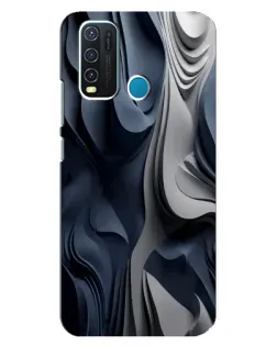 Чехол для Vivo Y30 с картинкой «Объемные синие складки» Чехол для Vivo Y30 с картинкой «Объемные синие складки»