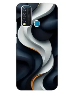 Чехол для Vivo Y30 с картинкой «Объемные черно-белые ленты» Чехол для Vivo Y30 с картинкой «Объемные черно-белые ленты»