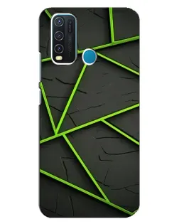 Чехол для Vivo Y30 с картинкой «Зеленые геометрические линии»