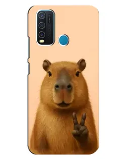 Чехол для Vivo Y30 с картинкой «Капибара виктория»
