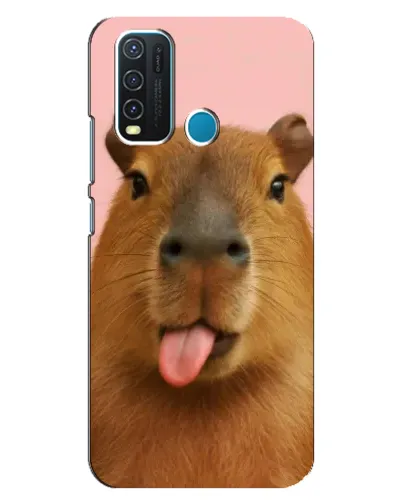 Чехол для Vivo Y30 с картинкой «Капибара с языком»