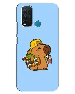 Чехол для Vivo Y30 с картинкой «Капибара на скейте»