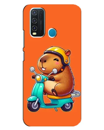Чехол для Vivo Y30 с картинкой «Капибара на скутере»